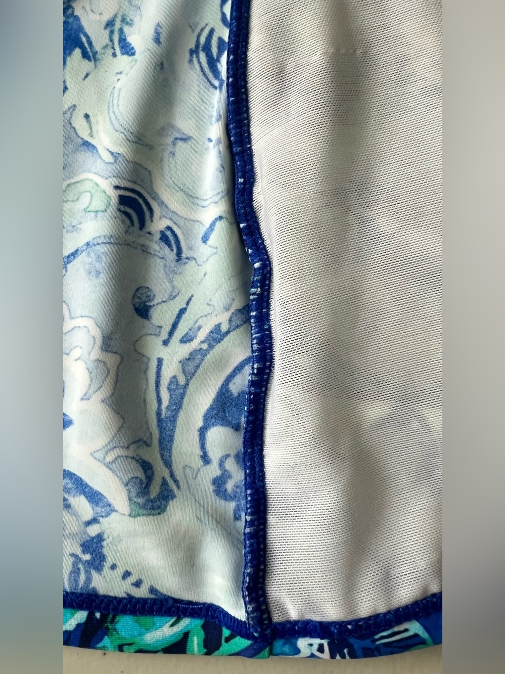 Lauren Ralph Lauren Blue Paisley High Neck Tankini Top Size 12 - Picture 9 of 10